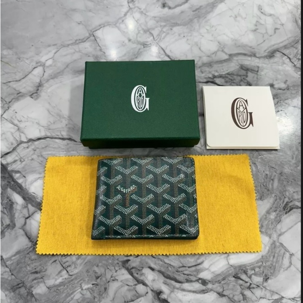 Goyard green victorie bi-fold